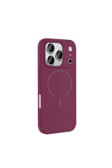 iPhone 17 Pro Kılıf M-safe Şarj Özellikli Zore Meta Kapak - Turuncu Gri