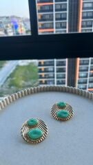 Taş Detaylı Varyantlı Vintage Gold Küpe