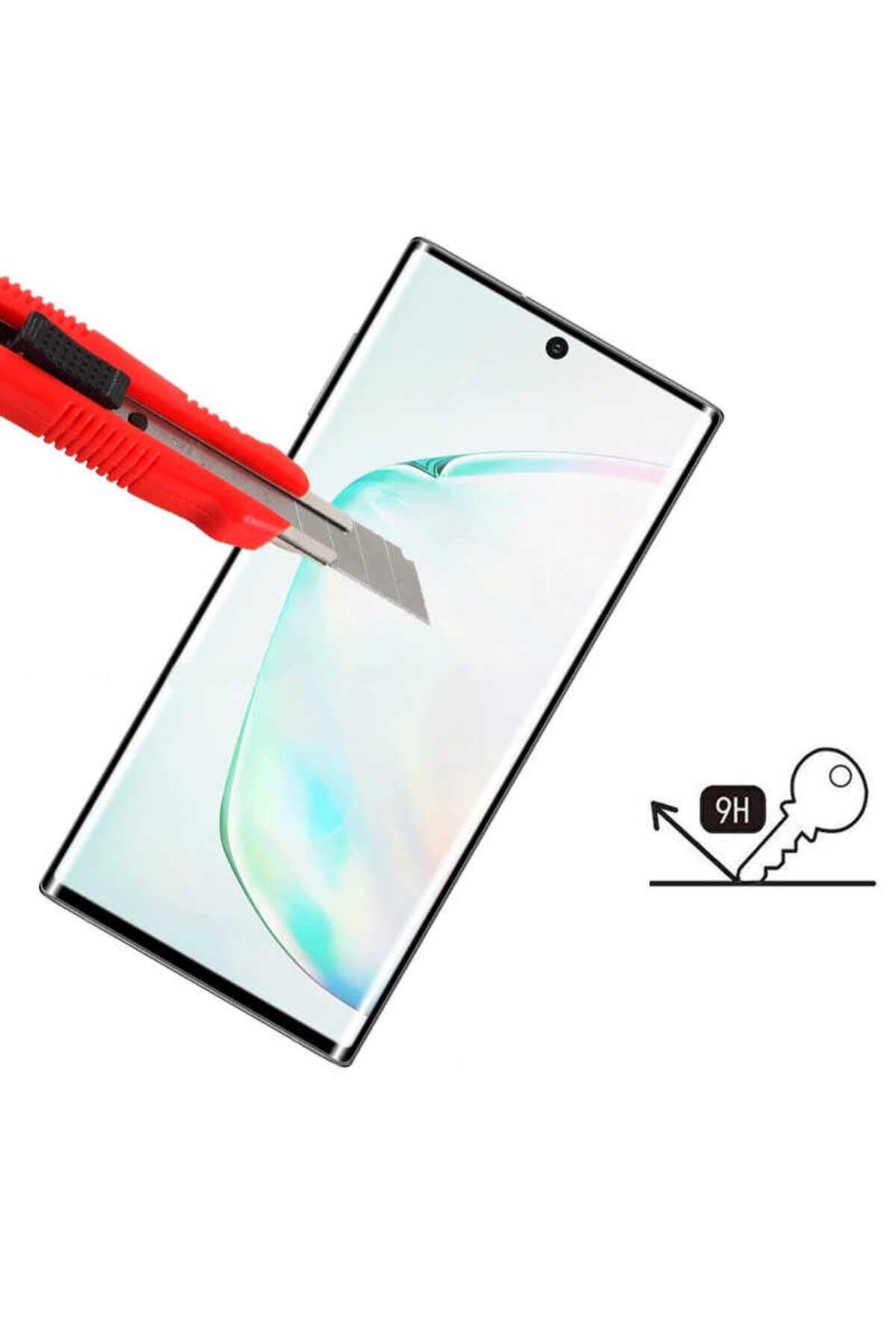 Galaxy Note 10 Plus Uyumlu BSAY Kavisli Full Yapışkanlı Cam Ekran Koruyucu