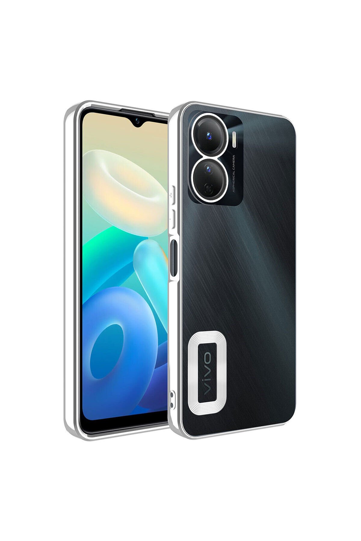 Vivo Y16 Kılıf Kamera Korumalı Logo Gösteren BSAY Omega Kapak - Lila Gümüş