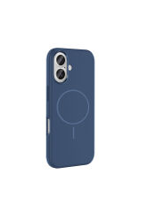 iPhone 16 Kılıf M-Safe Şarj Özellikli Metal Kamera Çerçeveli Zore Edi Silikon Kapak - Titanyum-Gri Siyah