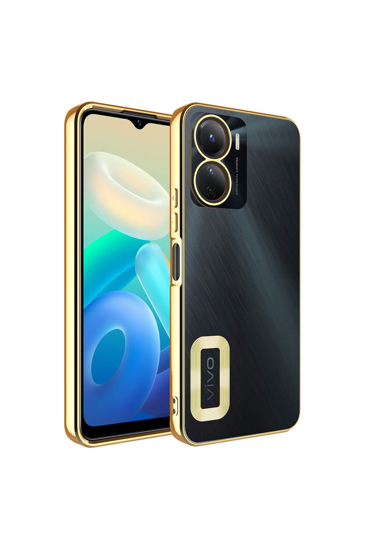 Vivo Y16 Kılıf Kamera Korumalı Logo Gösteren BSAY Omega Kapak - Lila Gold