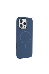 iPhone 16 Pro Kılıf M-Safe Şarj Özellikli Metal Kamera Çerçeveli Zore Edi Silikon Kapak - Siyah Siyah