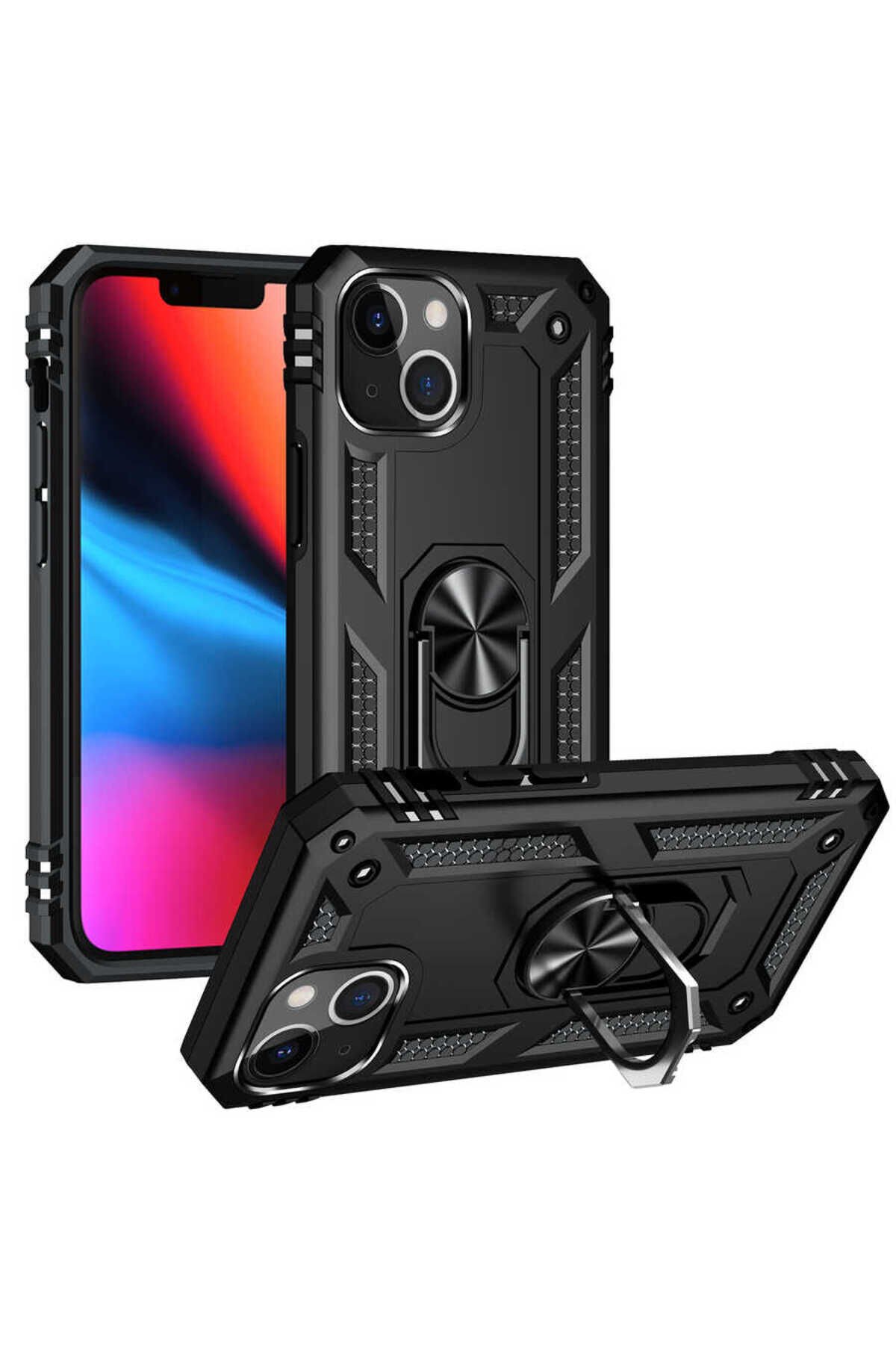 iPhone 13 Mini Uyumlu BSAY Vega Kılıf-Gold Siyah