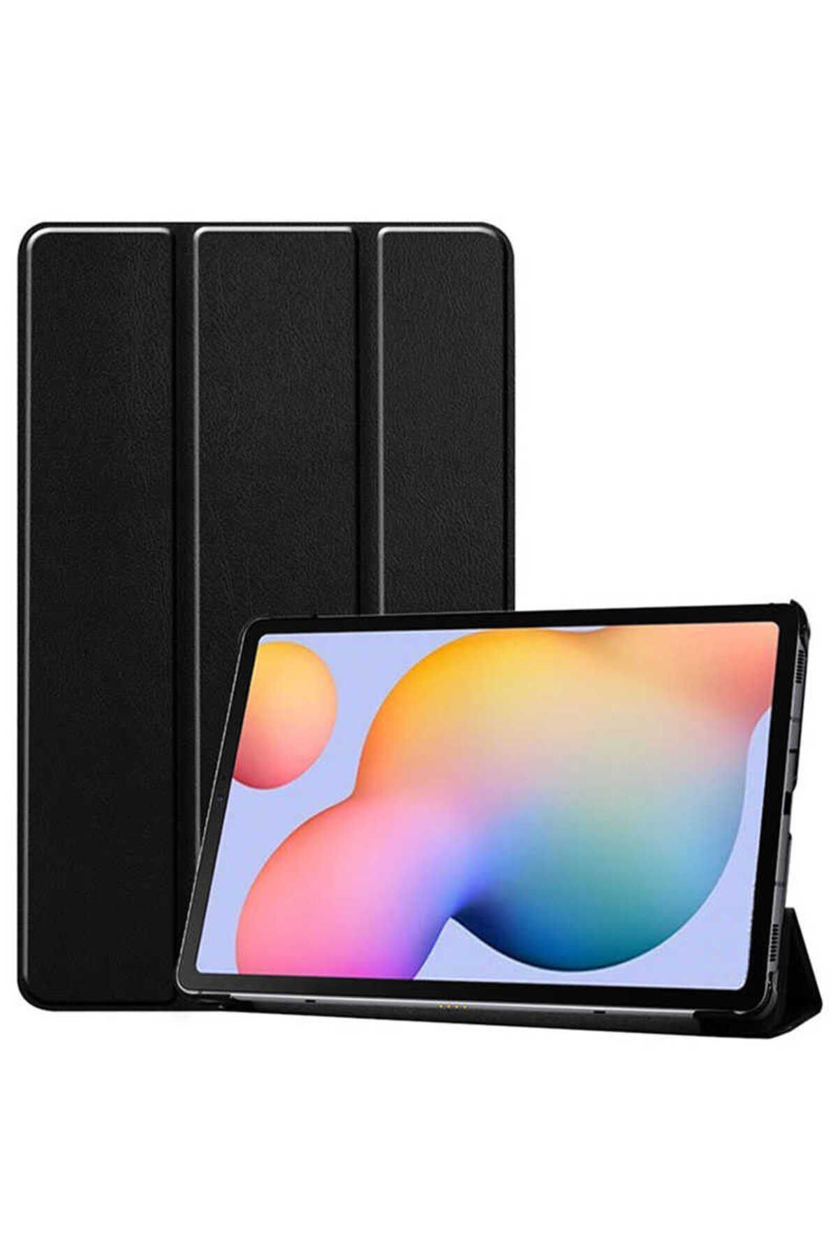 Galaxy Tab S7 Plus T970 Uyumlu BSAY Smart Cover Standlı 1-1 Kılıf-Kırmızı Siyah