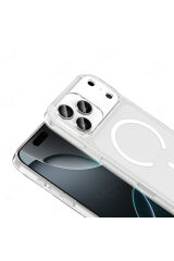 iPhone 17 Pro Kamera Korumalı M-Safe Şarj Özellikli Şeffaf SENK London Silikon Kapak - Şeffaf Şeffaf