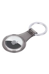 ASMA Airtag 07 Uyumlu Silikon Anahtarlık-Siyah Siyah