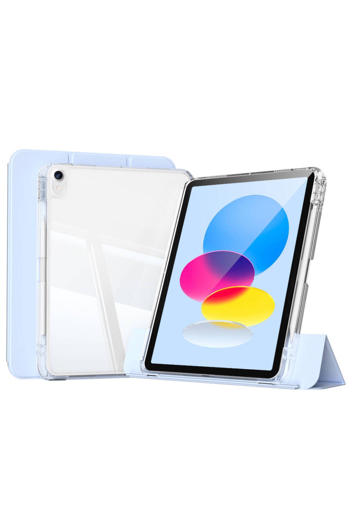 iPad 11.Nesil 2025 Kılıf Magnetik Ayrılabilen Airbagli ASMA Sliding Tablet Kılıfı - Mavi Açık