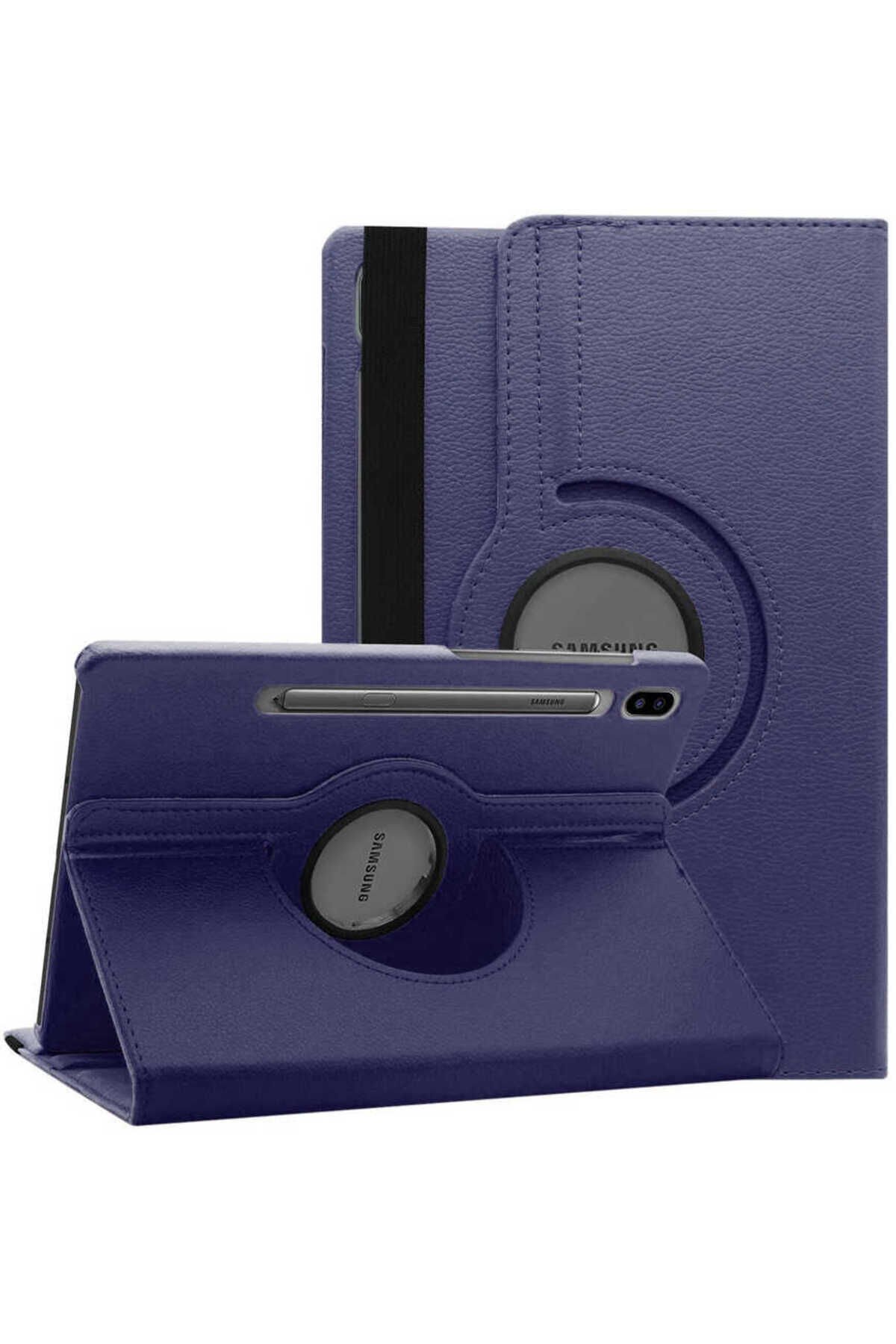 Galaxy Tab S7 T870 Uyumlu BSAY Dönebilen Standlı Kılıf-Kırmızı Lacivert