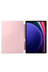 Galaxy Tab S10 Ultra Kılıf ZPRB Tri Folding Kalem Bölmeli Standlı Kılıf - Koyu Yeşil Rose Gold