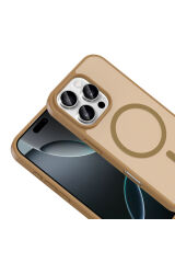 iPhone 16 Pro Max Kılıf M-safe Şarj Özellikli Zore Babet Kapak - Siyah Mor