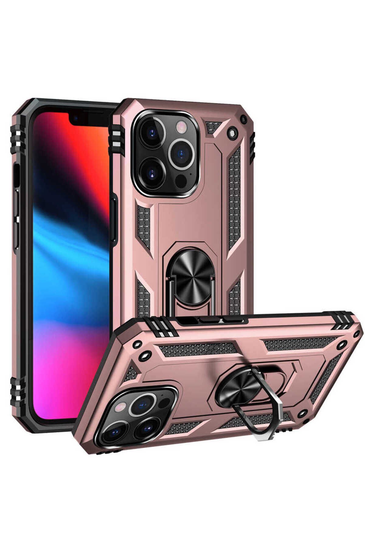 iPhone 13 Pro Max Uyumlu BSAY Vega Kılıf-Kırmızı Rose Gold