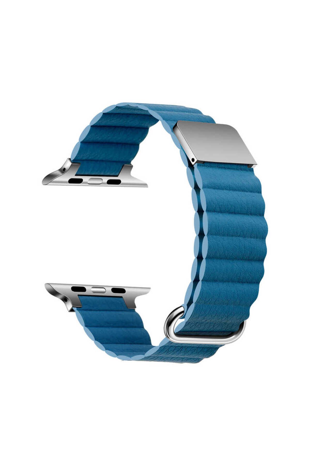 Watch Ultra 49mm Uyumlu KRD-78 PU Deri Kordon Strap Kayış BSAY- Siyah Beyaz