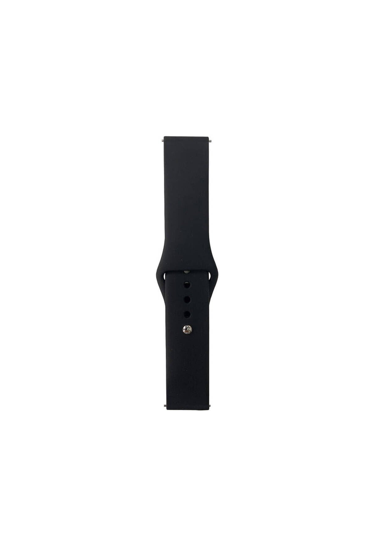Huawei GT2 42mm Band Serisi 20mm Klasik Kordon Silikon Strap Kayış-Siyah Siyah