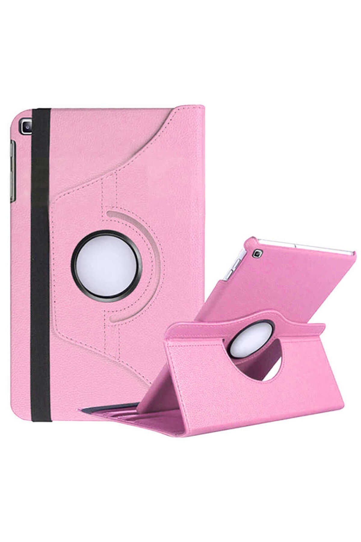 Galaxy Tab A7 10.4 T500 (2020) Uyumlu BSAY Dönebilen Standlı Kılıf-Mor Pembe Açık