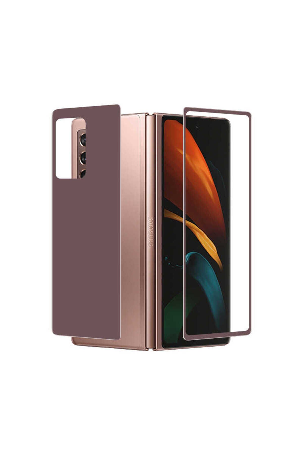 Galaxy Z Fold 2 Uyumlu BSAY Ön Arka 5D Full Yapışkanlı Temperli Ekran Koruyucu