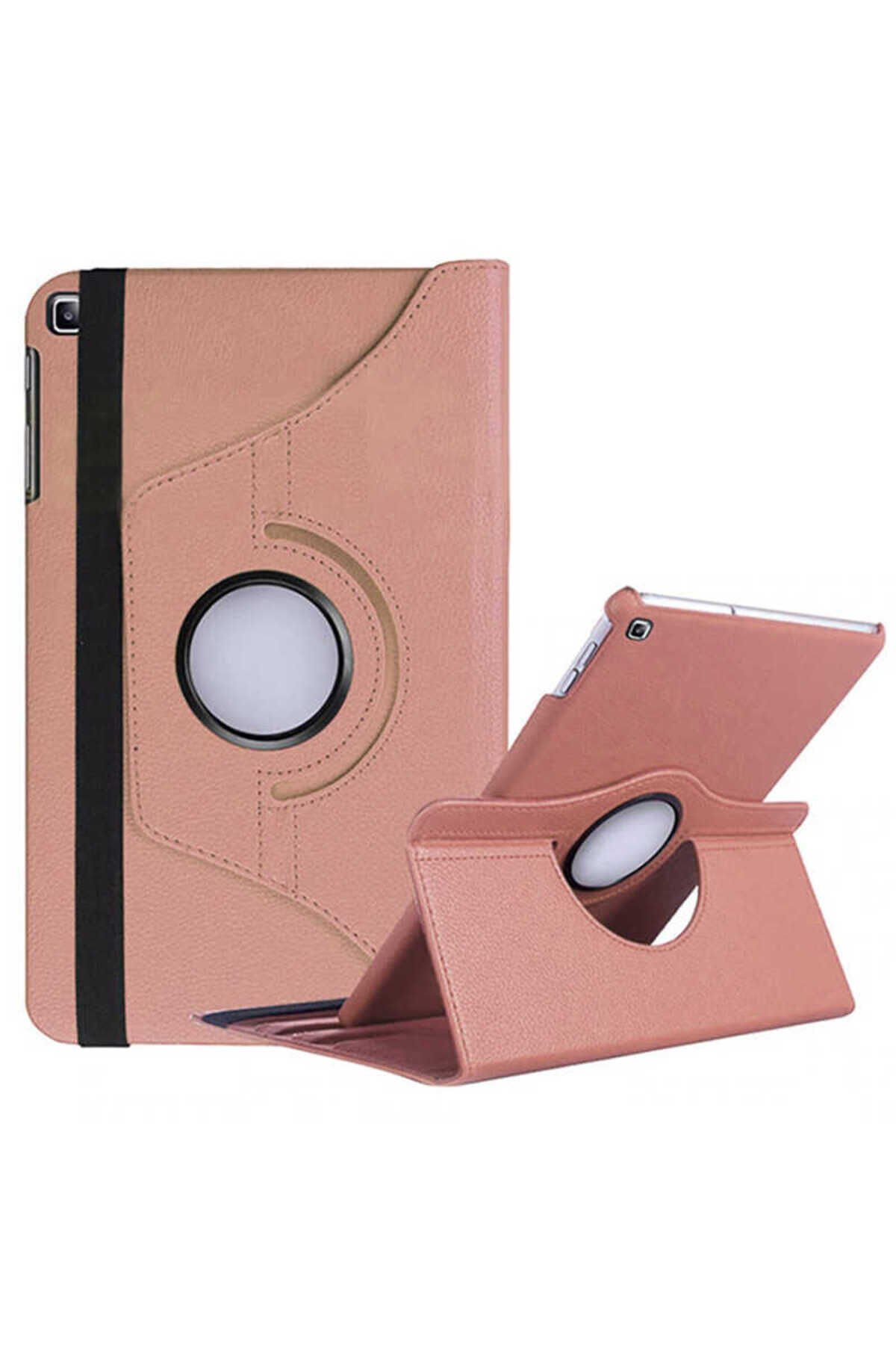 Galaxy Tab A7 10.4 T500 (2020) Uyumlu BSAY Dönebilen Standlı Kılıf-Mor Rose Gold