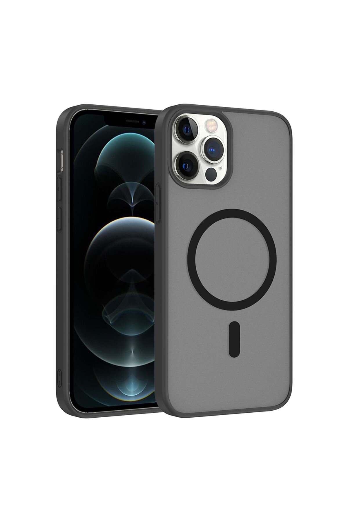 iPhone 11 Pro Max Kılıf M-safe Şarj Özellikli BSAY Babet Kapak - Siyah Siyah