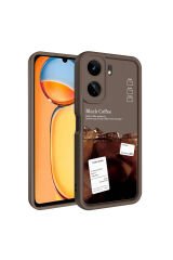Mi 13T Pro Kılıf Kamera Korumalı Baskılı Arka Yüzey SHRP Klas Kapak - Açık Kahve