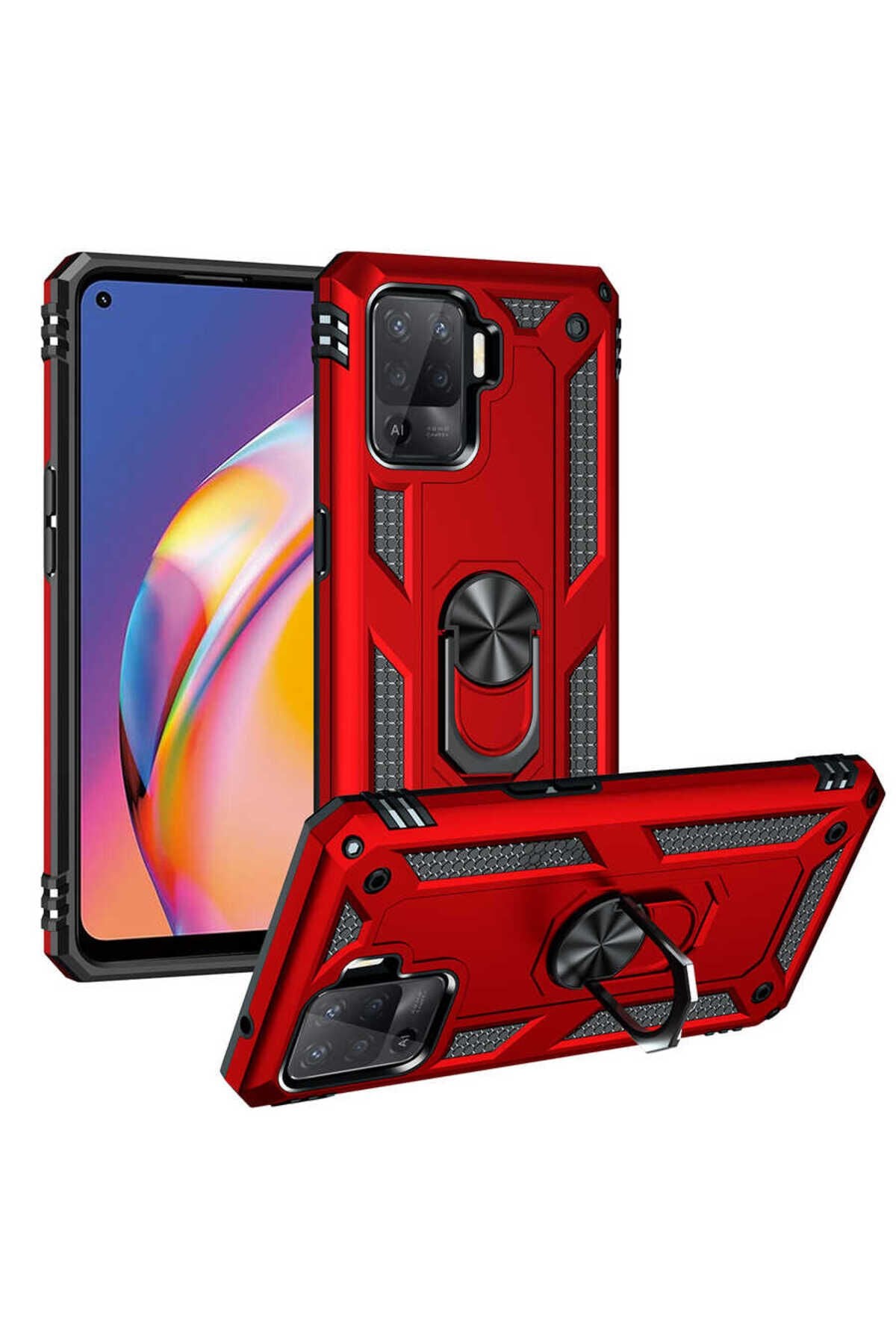 Reno 5 Lite Kılıf ATA Vega Kapak - Kırmızı Kırmızı