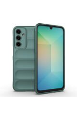 Galaxy A17 Kılıf Esnek TPU Oyuklu Arka Yüzey Tasarımlı BSAY Etnik Silikon Kapak - Lacivert Yeşil