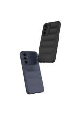 Galaxy A17 Kılıf Esnek TPU Oyuklu Arka Yüzey Tasarımlı BSAY Etnik Silikon Kapak - Lacivert Yeşil