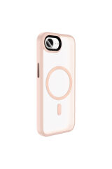iPhone 17E Kılıf Mat Arka Yüzey Wireless Şarj Özellikli Zore Flet M-safe Kapak - Siyah Siyah