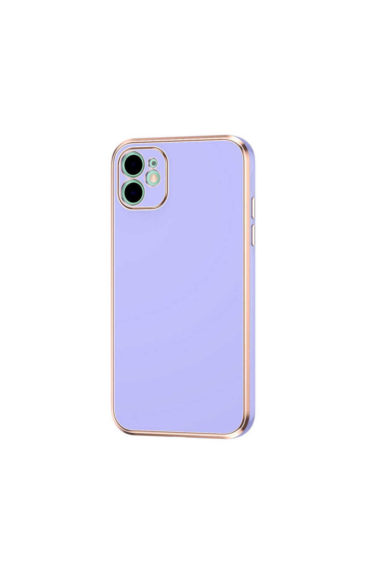 iPhone 12 Uyumlu BSAY Bark Kılıf-Açık Yeşil Mor