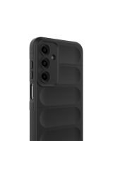 Galaxy A17 Kılıf Esnek TPU Oyuklu Arka Yüzey Tasarımlı BSAY Etnik Silikon Kapak - Lacivert