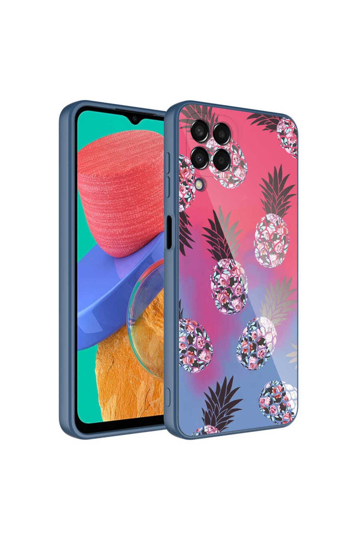 Galaxy M33 Kılıf Kamera Korumalı Desenli Sert Silikon BSAY Epoksi Kapak - NO4 No3
