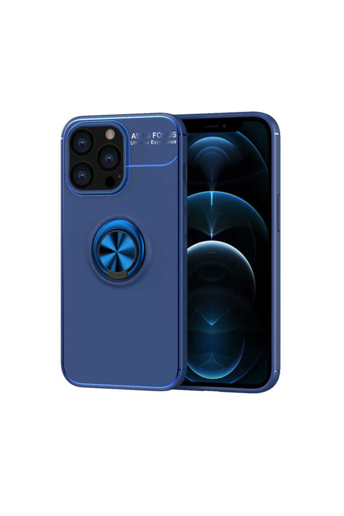iPhone 14 Pro Uyumlu BSAY Ravel Silikon Kılıf-Siyah Mavi