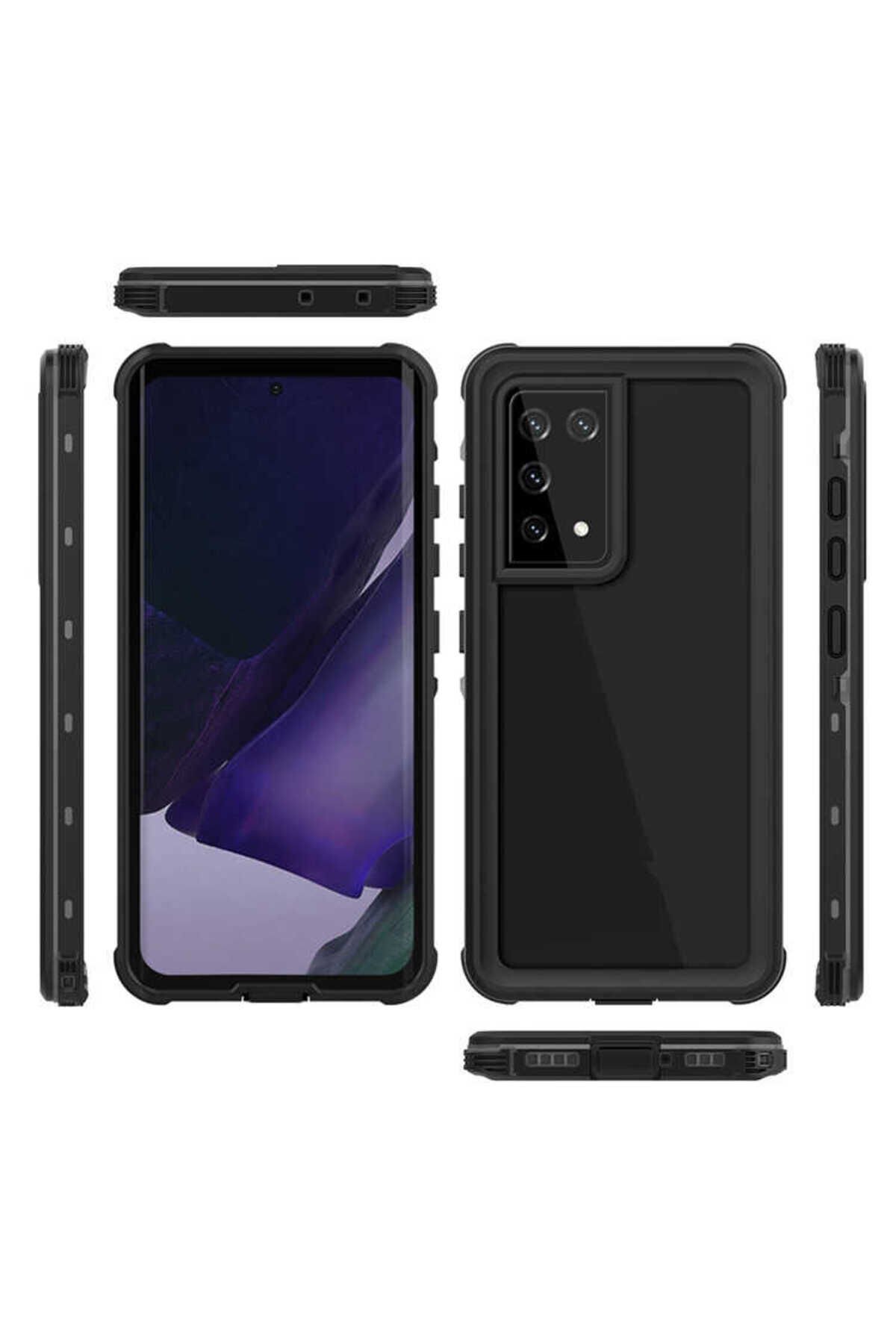 Galaxy S21 Ultra Kılıf 1-1 Su Geçirmez Kılıf - Siyah Siyah