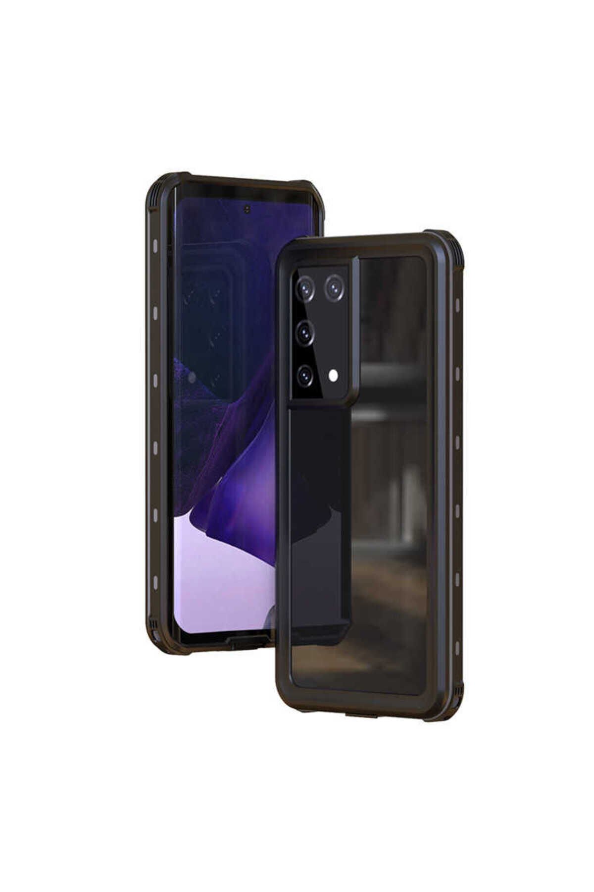 Galaxy S21 Ultra Kılıf 1-1 Su Geçirmez Kılıf - Siyah Siyah