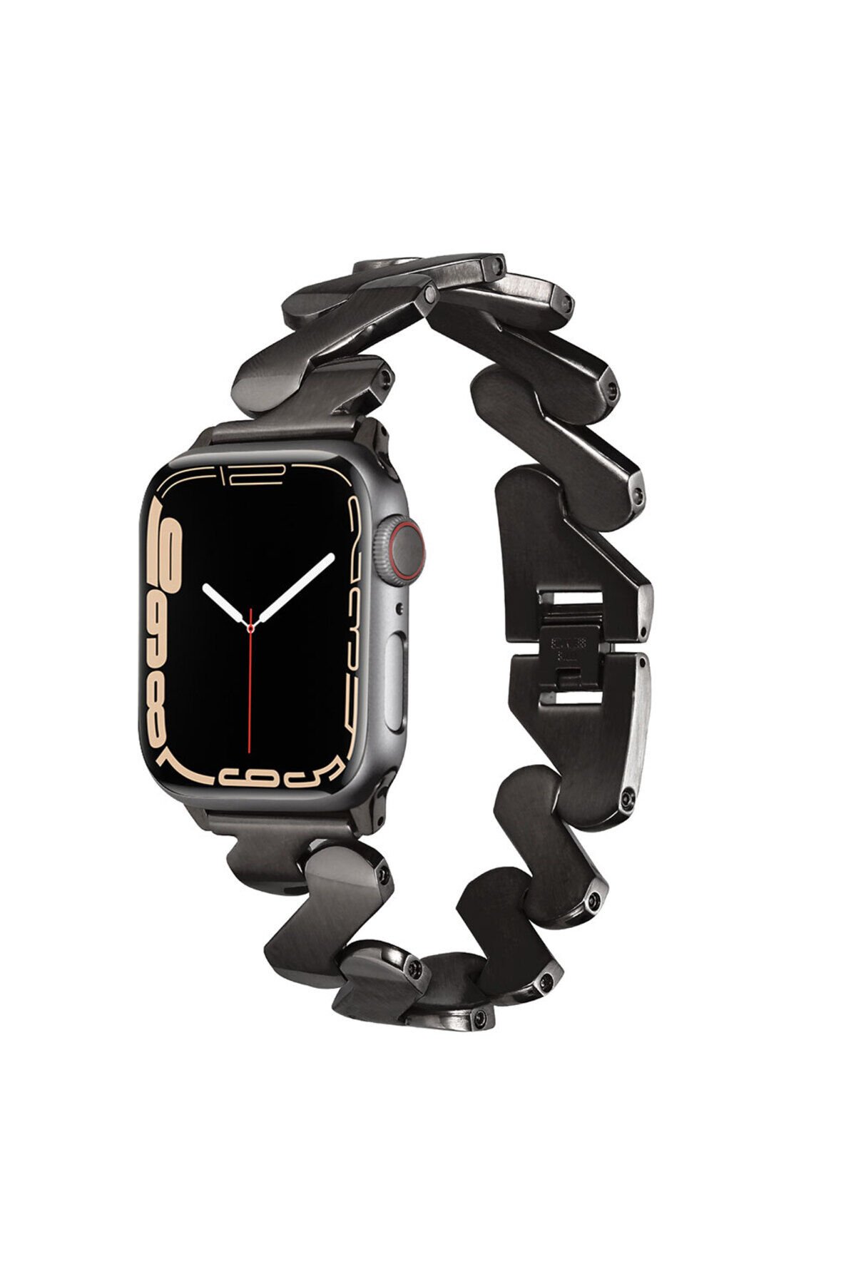 Watch 38mm Kordon Uyumlu KRD-80 Metal Strap Kayış BSAY- Siyah Siyah