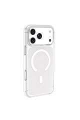 iPhone 17 Pro Kılıf BSAY Wireless Şarj Özellikli Şeffaf Orjin Kapak - Şeffaf