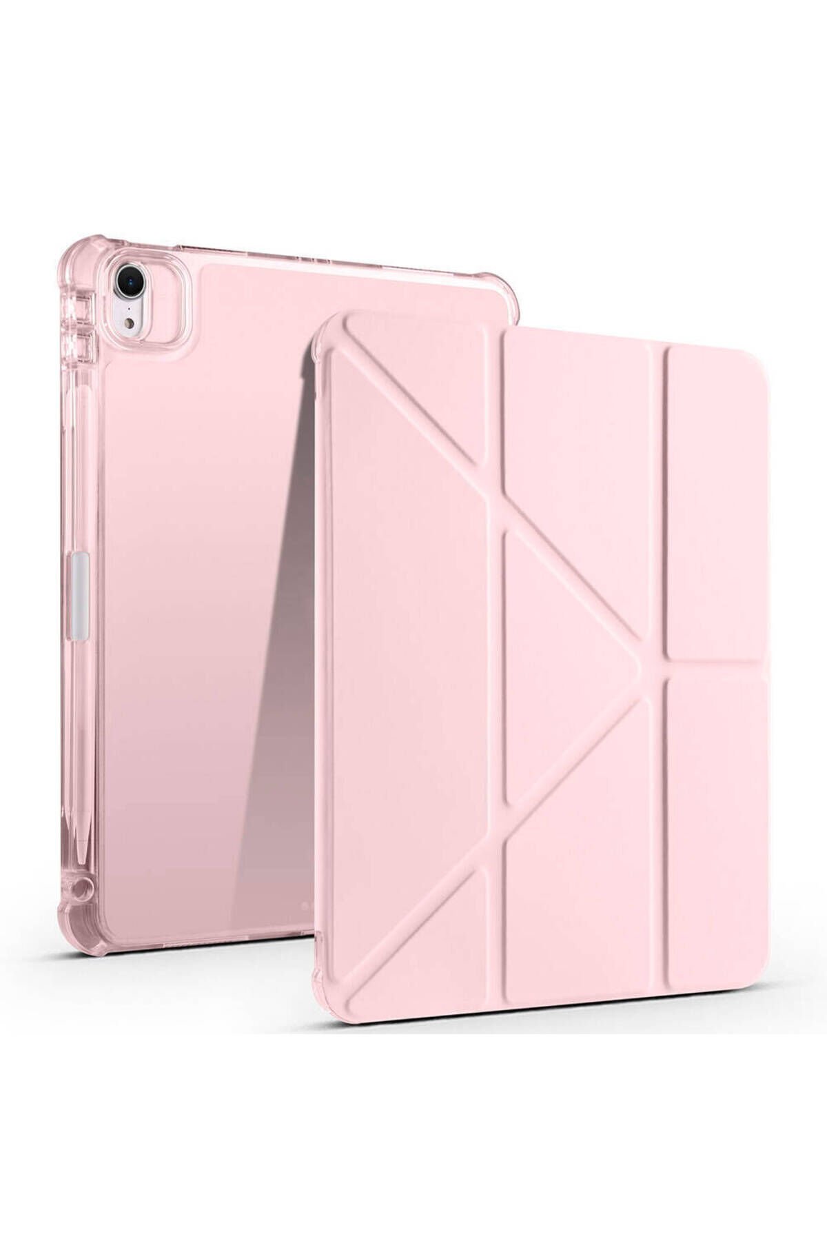 iPad Air 11 2025 M3 Kılıf SHRP Tri Folding Kalem Bölmeli Standlı Kılıf - Rose Gold