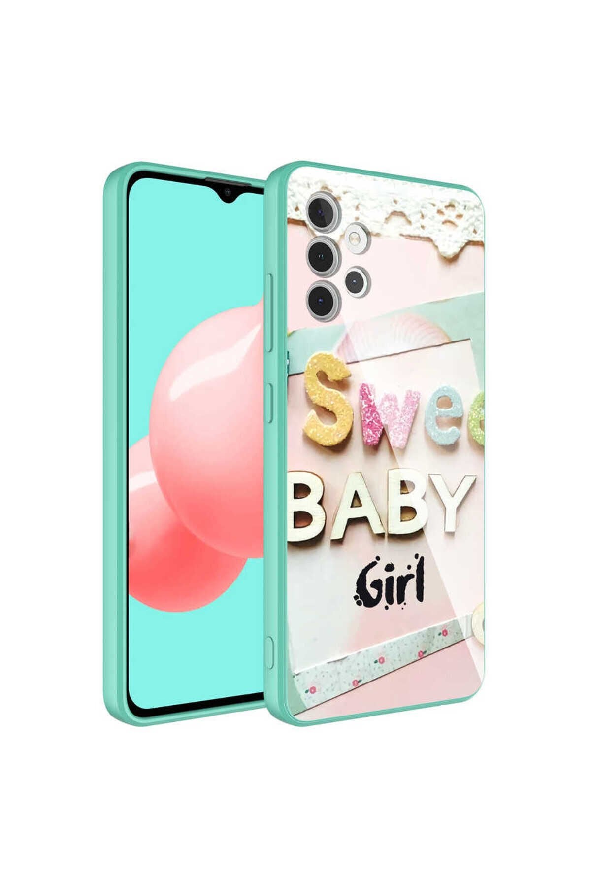 Galaxy A32 4G Kılıf Kamera Korumalı Desenli Sert Silikon BSAY Epoksi Kapak - NO5 No5