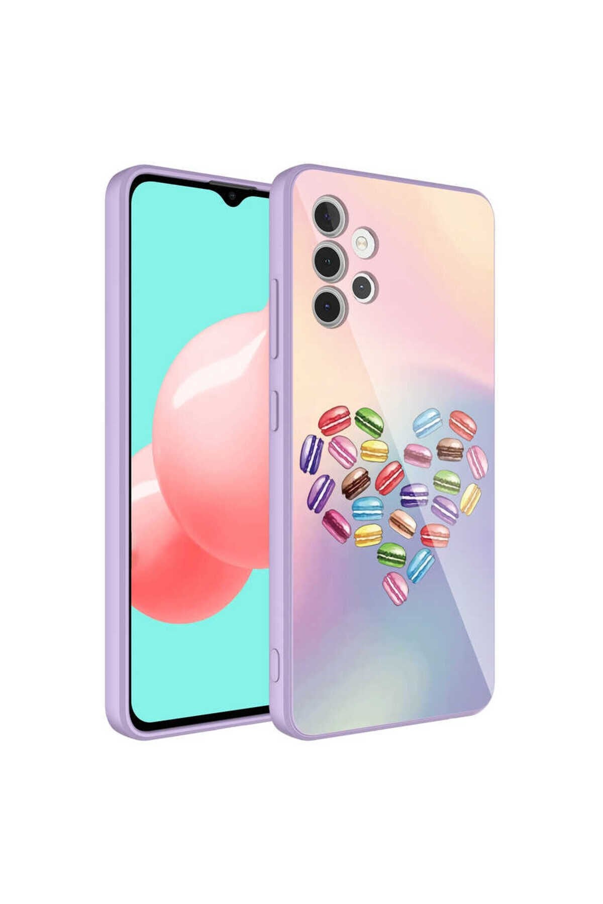 Galaxy A32 4G Kılıf Kamera Korumalı Desenli Sert Silikon BSAY Epoksi Kapak - NO5 No1