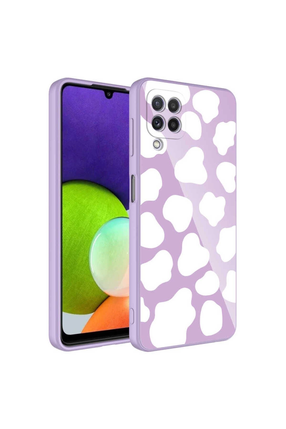 Galaxy A22 4G Kılıf Kamera Korumalı Desenli Sert Silikon BSAY Epoksi Kapak - NO6 No7