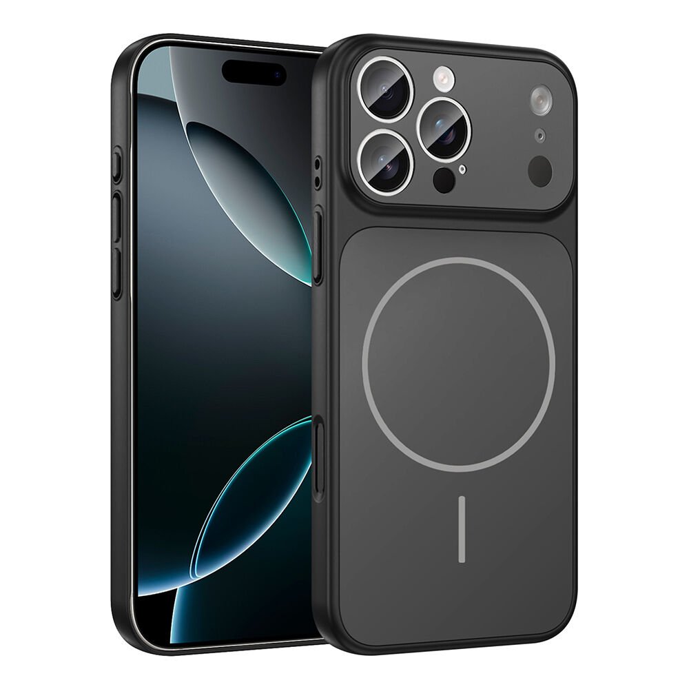 iPhone 14 Pro Max Kılıf Zore M-Safe Şarj Özellikli Kamera Korumalı Formen Kılıf Siyah