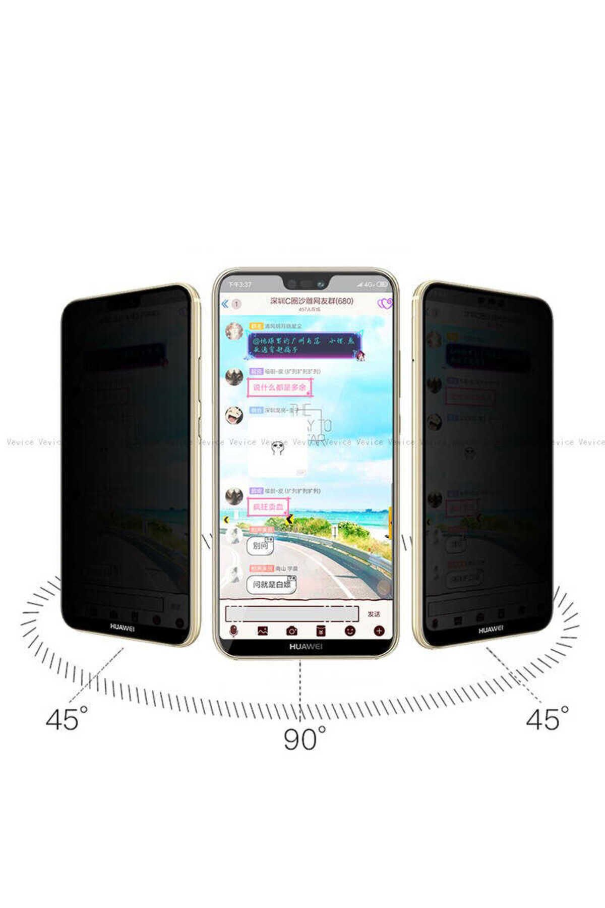 Huawei P20 Lite Uyumlu BSAY New 5D Privacy Temperli Ekran Koruyucu