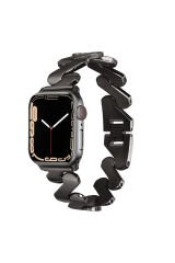 Watch 7 45mm Kordon Uyumlu KRD-80 Metal Strap Kayış BSAY- Siyah Siyah