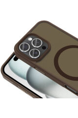 iPhone 16 Pro Max Kılıf Magsafe Şarj Özellikli Mat Arka Yüzey Zore Sio Kapak - Mavi Derin Mor