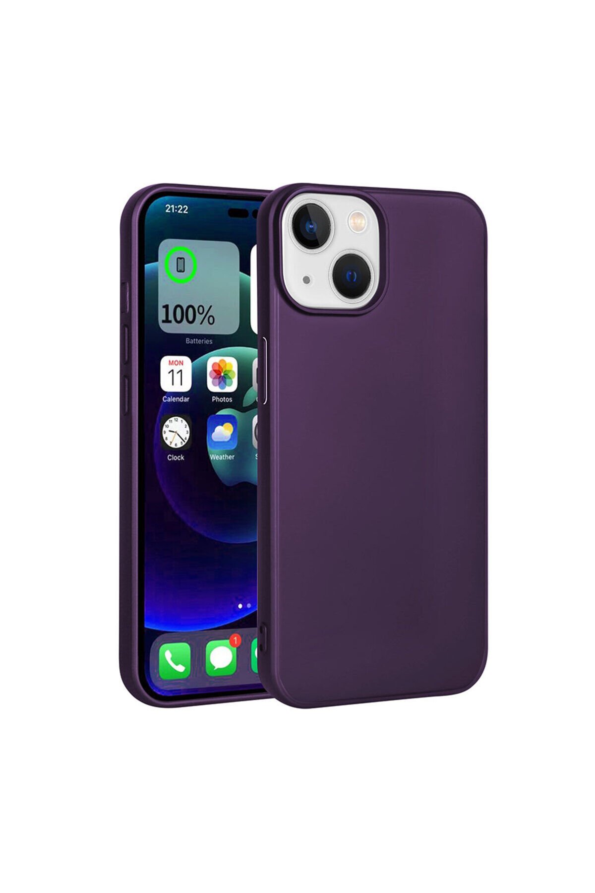 iPhone 15 Uyumlu BSAY Premier Silikon Kılıf-Siyah Derin Mor