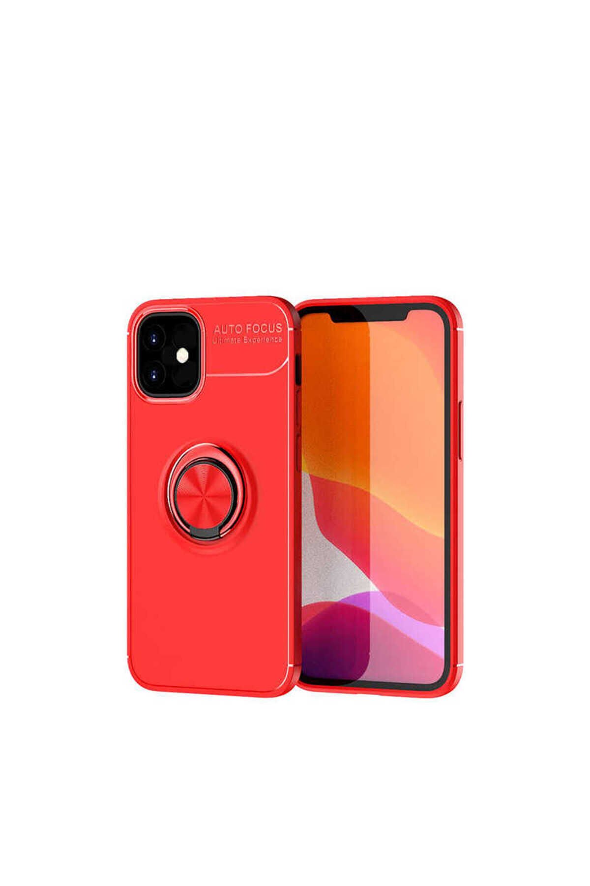iPhone 12 Mini Uyumlu BSAY Ravel Silikon Kılıf-Siyah-Rose Gold Kırmızı