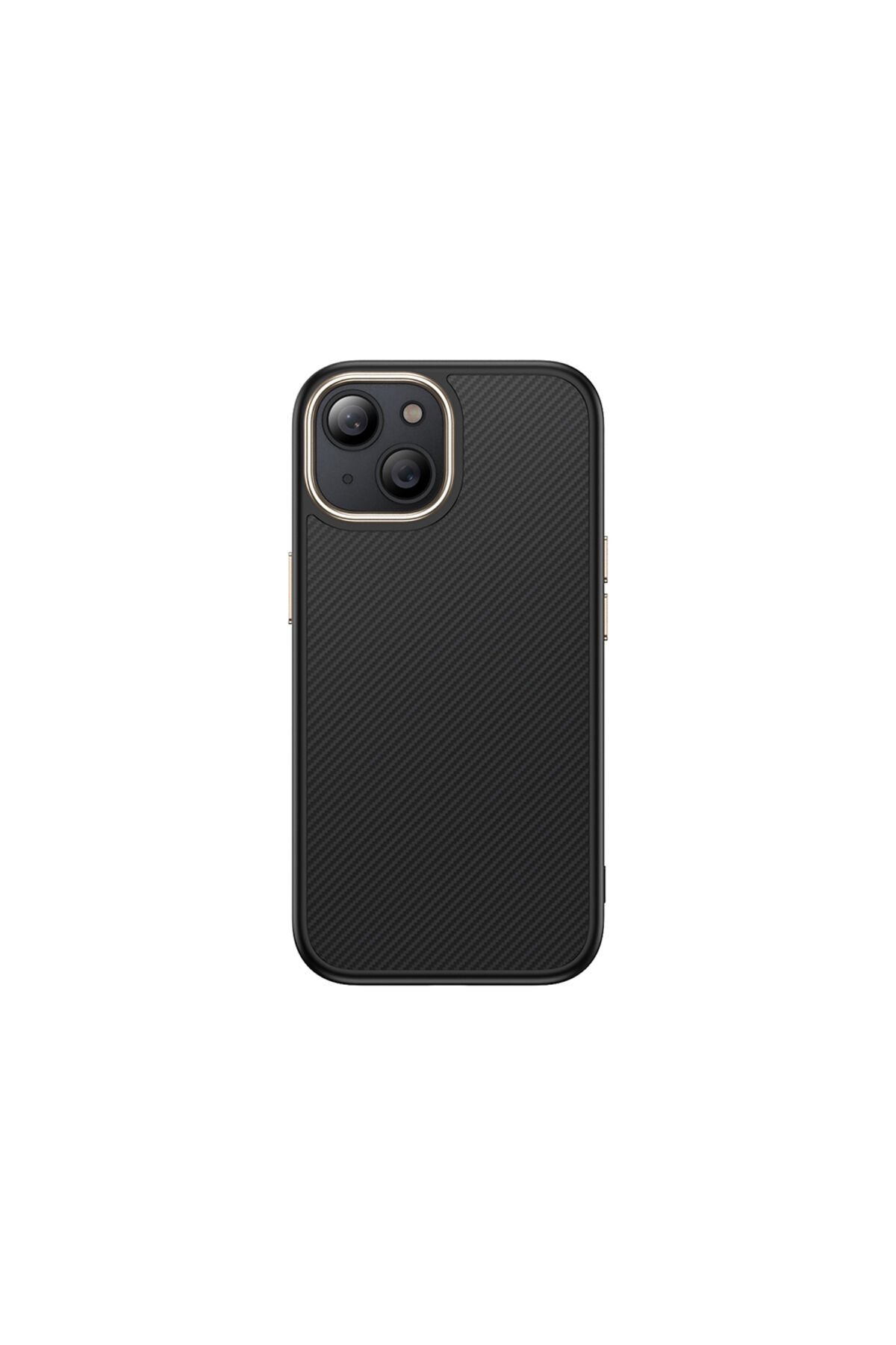 iPhone 15 Plus Kılıf M-safe Şarj Özellikli Karbon Fiber Görünümlü BSAY Antina Kapak - Siyah Gri