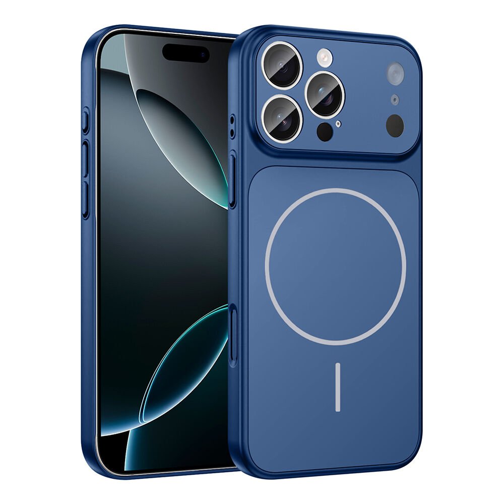 iPhone 14 Pro Kılıf Zore M-Safe Şarj Özellikli Kamera Korumalı Formen Kılıf Mavi