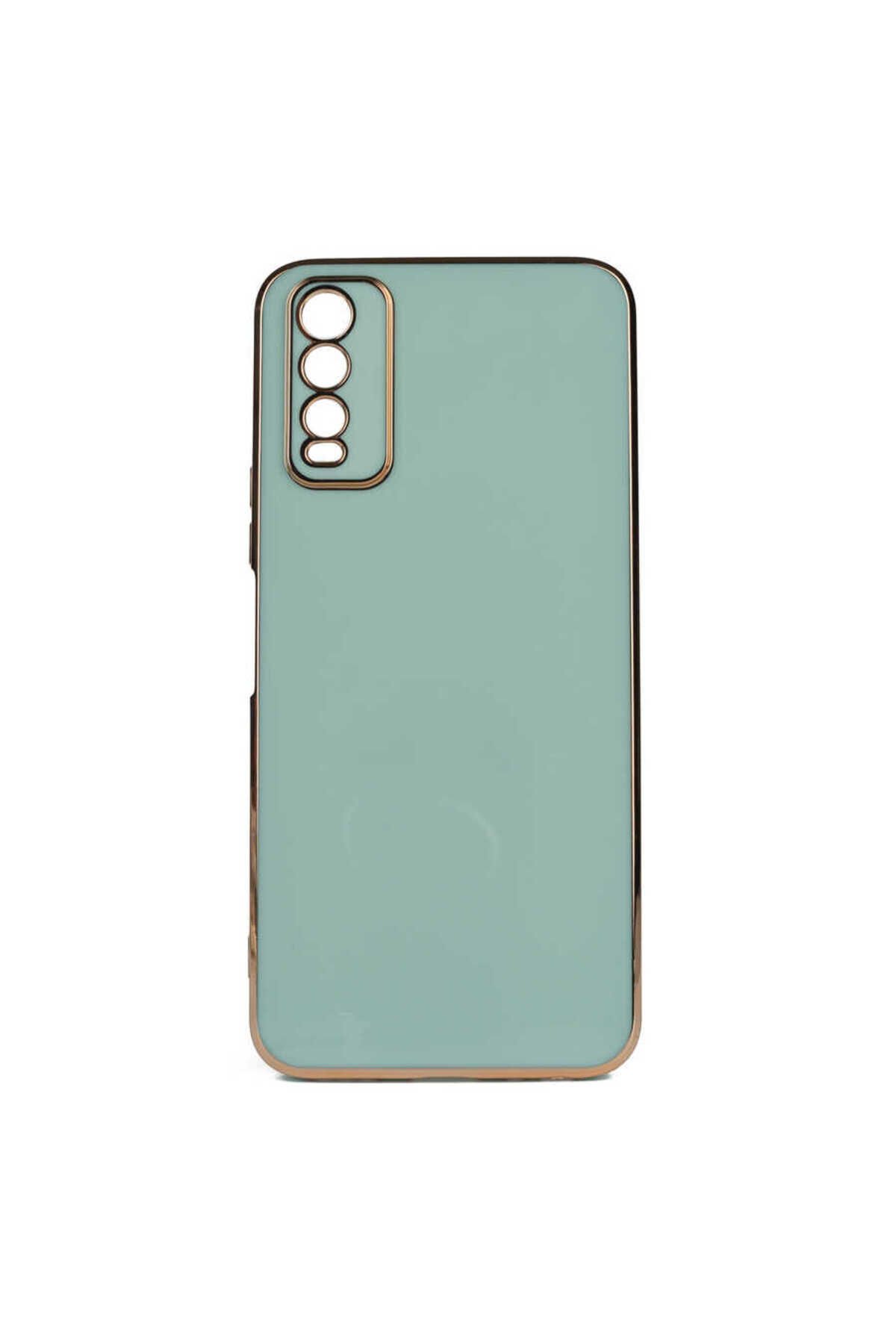 Vivo Y20S Kılıf BSAY Bark Kapak - Rose Gold Beyaz