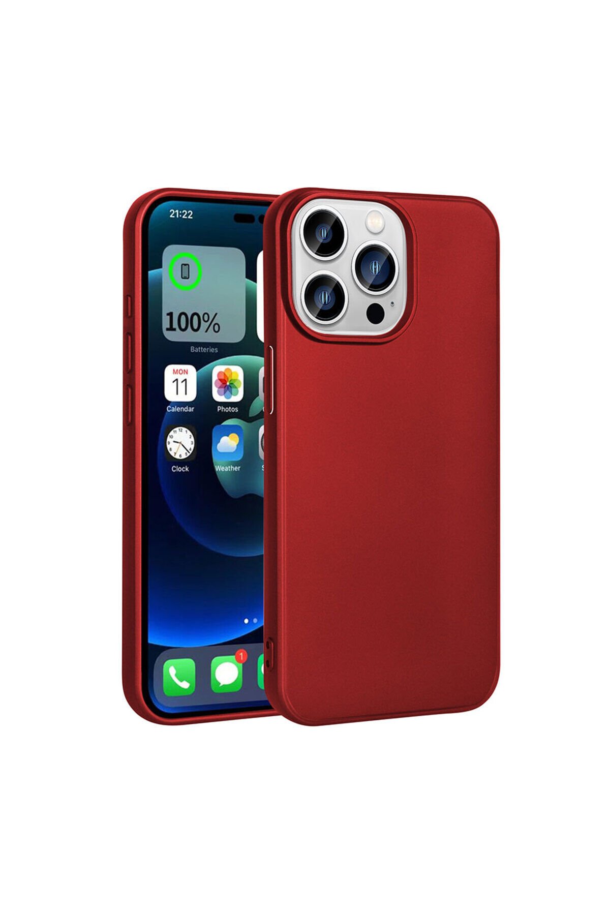 iPhone 15 Pro Uyumlu BSAY Premier Silikon Kılıf-Derin Mor Kırmızı