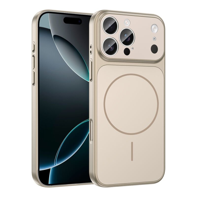 iPhone 14 Pro Kılıf Zore M-Safe Şarj Özellikli Kamera Korumalı Formen Kılıf Turuncu